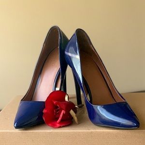Dark Blue Patent Leather Pumps!